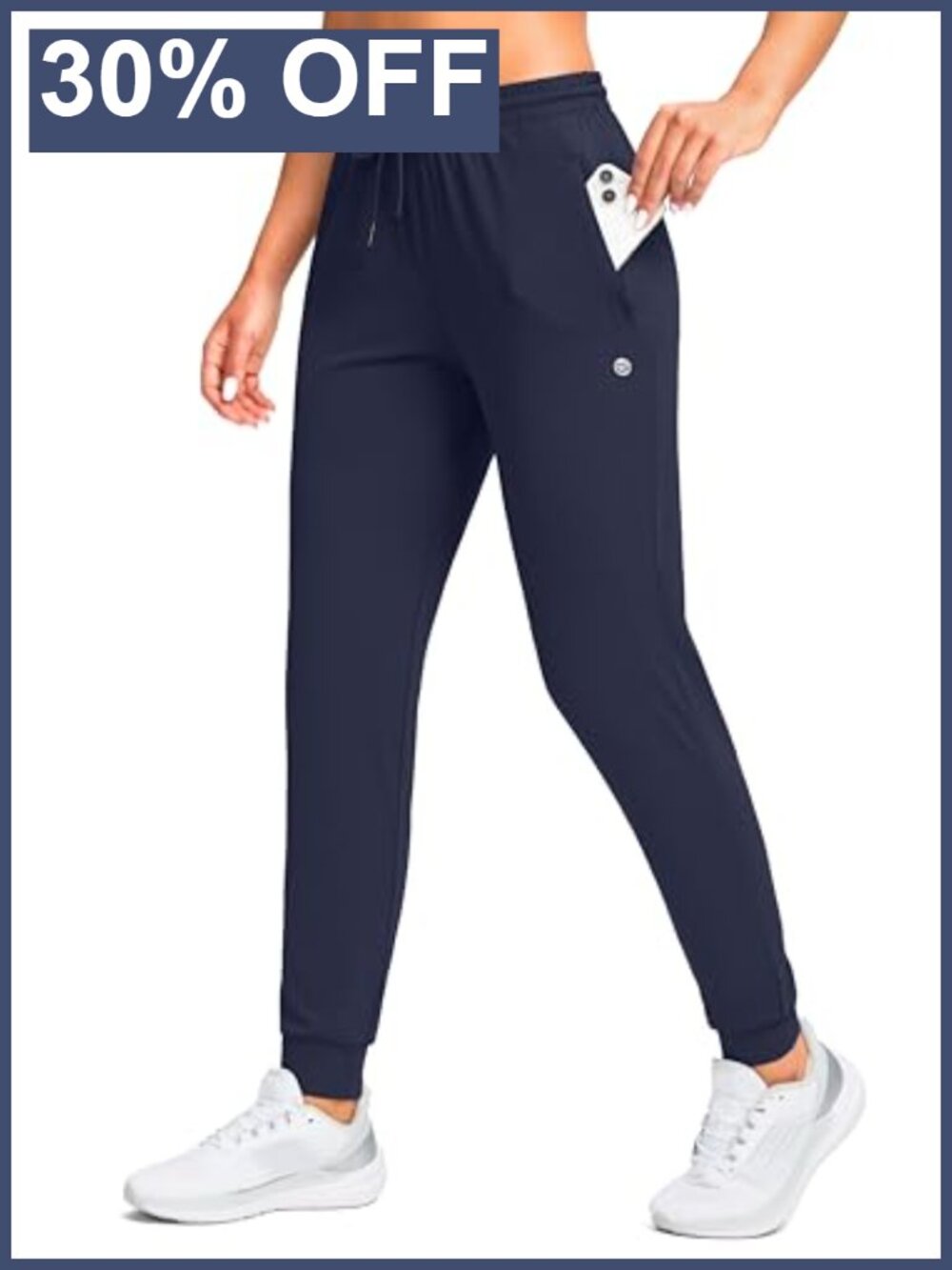 Women's Joggers Pants with Zipper Pockets Tapered Athletic Sweatpants